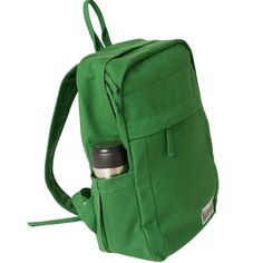 Need a backpack that's both sustainable and practical for everyday use, outdoor activities, or college? Our Earth Backpack is perfect for you. It's spacious, durable, and made of natural fiber. Approximately 16L capacity. Made with 14-oz Certified Fairtrade Organic cotton canvas. Made in a Fair Trade Certified™ Factory. Functional Green Backpack With Water Bottle Pocket, Casual Back To School Bag With Water Bottle Pocket, Casual Green Backpack For Travel, Casual Green Rectangular Backpack, Casual Green Backpack For Outdoor, Recyclable Travel Bag For Back To School, Green Backpack For Everyday Use, Casual Durable Bags For Back To School, Casual Everyday Bags With Water Bottle Pocket