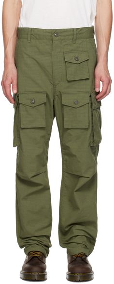 Cotton ripstop cargo pants. · Belt loops · Concealed drawstring at waistband and cuffs · Four-pocket styling · Zip-fly · Flap pockets at front · Tucks at knees Available exclusively at SSENSE. Supplier color: Olive Khaki Techwear Parachute Pants With Patch Pockets, Military-style Bottoms With Patch Pockets For Outdoor, Military Style Outdoor Bottoms With Patch Pockets, Military Bottoms With Patch Pockets For Outdoor, Military Style Bottoms With Patch Pockets For Outdoor, Utility Cargo Pants With Flap Pockets For Outdoor, Utility Cargo Pants For Outdoor With Flap Pockets, Utility Parachute Pants With Flap Pockets For Outdoor, Outdoor Utility Parachute Pants With Flap Pockets