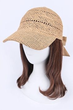 One SizePaper Straw Solid Adjustable Baseball Cap For Spring, Casual Visor For Spring, Casual Beach Baseball Cap For Spring, Casual Brimmed Visor In Solid Color, Casual Solid Color Brimmed Visor, Casual Solid Brimmed Visor, Casual Spring Straw Cap Hat, Casual Summer Visor With Short Brim, Casual Short Brim Visor For Summer