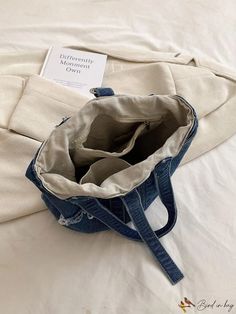 BirdinBag - Stylish Denim Shoulder Bag: Chic, Spacious, and Versatile. Denim Bag Patterns, Denim Shoulder Bag, Denim Shoulder Bags, Womens Denim, Word Wrap, Denim Bag, Shoulder Tote Bag, Shoulder Tote, Blue Pattern