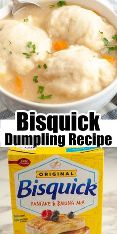 Box of Bisquick and dumplings. Bisquick Dumplings, Dumplings Recipe, Dumpling Recipe, Dumplings