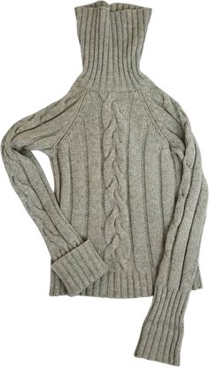 soft and beautiful grey cable knit sweater with elongated arms and neck.- M E A S U R E M E N T S -measurements are taken seam to seam while lying flatshoulder: 16bust: 17+waist: 17+sleeve: 29 length: 22- M A T E R I A L S -wool cashmere blend- C O N D I T I O N -excellent - B R A N D -NA Cable Knit Turtleneck, Grey Cable Knit Sweater, Cable Knit Turtleneck Sweater, Knit Turtleneck, Knit Turtleneck Sweater, Cable Knit Sweater, Donna Karan, Sweater Shop, Turtleneck Sweater