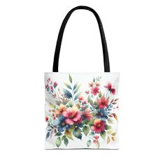 Flower Garden Tote Bag by LMEngraveables on Etsy Garden Tote Bag, Bag Flower, Flower Bag, Garden Tote, Everyday Bag, Bag Bag, Hand Bag, Beach Bag, Flower Garden