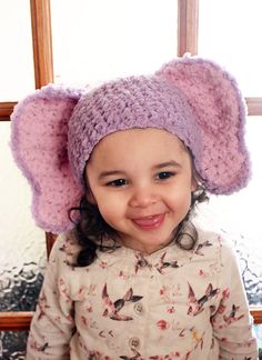 CIJ #SALE 3 to 6m Elephant Baby Hat, Crochet Baby Elephant Beanie #summersale #etsysale #discount #voucher #christmasinjuly #elephant #elephanthat #elephantears #elephantcostume #children #kids #kidsfashion #baby #newborn #babygirl #babyboy #babyshower #forgirls #forboys #babyshowergift #babamoon #etsy #mom #babygifts #cutegifts #gift #girl #boy #products #accessories #babies #girlhat #boyhat #babyhat #hat #bonnet #hood #babybonnet #babybeanie #beanie #photoprop #prop #babycostume #etsygifts #handmade #springhat #accessories #babyaccessories #lilac #pink Crochet Baby Elephant, Baby Elephant Ears, Crochet Lilac, Baby Wild Animals, Elephant Hat, Elephant Costumes, Baby Kostüm, Elephants Photos, Purple Elephant