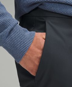 These Classic-Fit Trousers Deliver All-Day Comfort With An Elevated Look. Designed For Casual. Streamlined Fit That Gives Glutes And Thighs Breathing Room:our Abc Technology Uses An Ergonomic Gusset To Remove Tension From The Crotch Of Our Pants. Discreet Zippered Pocket On Side Seam. Back Welt Pockets With Hidden Snaps. Flip Up The Cuffs To Reveal Reflective Details. | ABC Classic-Fit Trouser 34"L Smooth Twill Fitted Bottoms With Straight Hem For Winter, Lululemon Stretch Workwear Bottoms, Lululemon Stretch Bottoms For Work, Classic Bottoms With 5-inch Inseam And Elastic Waistband, Classic Bottoms With Elastic Waistband And 5-inch Inseam, Fitted Tapered Leg Pants By Lululemon, Lululemon Fitted Tapered Leg Pants, Fitted Straight Leg Lululemon Bottoms, Fitted Bottoms With Elastic Waistband And Straight Hem