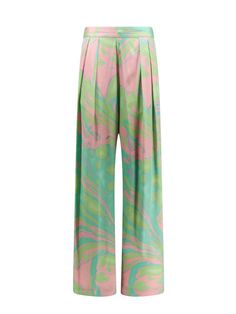 Viscose trouser with Splash print- Closure With Side Zip- Elastic Waistband- Lateral Welt Pockets And Double Pocket On The Back- Pinces Detail- 100% Viscose | Pinko Women's Trouser | SS24 Luxury Spring Bottoms With Patch Pockets, Luxury Bottoms With Side Pockets And Straight Pants, Luxury Pants With Patch Pockets For Fall, Luxury Chic Pants With Five Pockets, Luxury Multicolor Bottoms With Pockets, Luxury Pants With Side Pockets And Straight Hem, Luxury Bottoms With Pockets For Spring, Luxury Spring Work Pants With Pockets, Luxury Work Trousers With Pockets