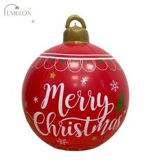 an ornament with the words merry christmas written on it's front and side