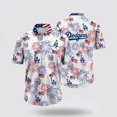 MLB Los Angeles Dodgers Hawaiian Shirt Welcome Summer Full Of Energy With Tropical Fashion Outfits For Fans It’s the perfect combination of Hawaiian style and MLB fandom. These unique MLB Hawaiian shirts are a must-have for football enthusiasts. Show your team spirit in a fun and tropical way with vibrant floral patterns inspired by the beauty of Hawaii. Made from high-quality materials, they provide comfort and breathability, keeping you cool during game days or outdoor activities. Stand out fr White Tops With Team Logo For Fan Events, White Sports Team Tops For Fan Events, White Tops With Team Name For Fan Events, Team Spirit Short Sleeve Tops For Fan Events, Team Spirit Tops For Sports Season Fan Events, Team Spirit Tops For Fan Events With Short Sleeves, Casual Team Name Tops For Fan Events, Short Sleeve Tops With Team Name For Fan Events, Casual Tops With Team Name For Fan Events