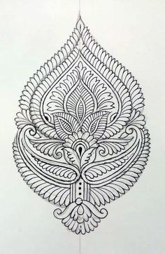 an intricately designed drawing on paper