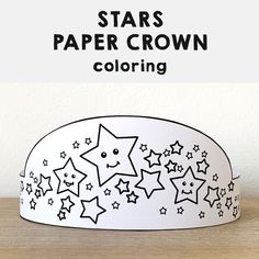 a paper crown with stars on it and the words stars paper crown coloring above it