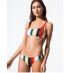 Solid & Striped Rachel Striped Bikini Top. No Padding. Nwt. Size Small Color- Paradise Stripe Retail-$88 Summer Striped Color Block Swimwear, Fitted Striped Color Block Swimwear, Striped Color Block Swimwear For Vacation, Retro Color Block Swimwear For Summer, Retro Color Block Swimwear For Poolside, Retro Color Block Swimwear For Swimming, Multicolor Color Block Tankini For Beach Season, Multicolor Summer Tankini With Color Block, Multicolor Color Block Tankini For Poolside