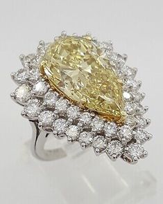 Vintage Pear Fancy Yellow 10 ct Diamond Ring Pendant Platinum GIA | eBay Pear-shaped Yellow Diamond Ring For Wedding, Formal Yellow Diamond Platinum Ring, Formal Yellow Platinum Diamond Ring, Formal Yellow Pear-shaped Ring, Formal Yellow Platinum Rings, Gia Certified Pear-shaped Ring For Formal Occasions, Gia Certified White Gold Pear-shaped Ring, Gia Certified Pear-shaped White Gold Ring, Gia Certified Pear Shaped Ring For Formal Occasions