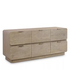 the sideboard is made out of wood and has four drawers on each side, one with