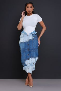 Trendy Asymmetrical Skirt In Medium Wash, Fitted Dark Wash Asymmetrical Skirt, Fitted Asymmetrical Dark Wash Skirt, Fitted Dark Wash Asymmetrical Denim Skirt, Fitted Asymmetrical Denim Skirt In Dark Wash, Fitted Asymmetrical Dark Wash Denim Skirt, Trendy Medium Wash Asymmetrical Skirt, Fitted Asymmetrical Skirt In Dark Wash, Fitted Asymmetrical Blue Denim Skirt