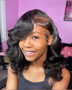 Real Hair Flat Iron, Flat Iron Curly Hairstyles, Black Hairstyles Birthday, Hoco Hairstyles Natural Hair, 8 Grade Prom Hairstyles, Hairstyles For Quick Weave, Teacher Hairstyles Black Women, Sew In Hairstyles Ideas, Senior Picture Day Hairstyles