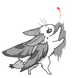 a drawing of a bird with its wings spread out and it's eyes open