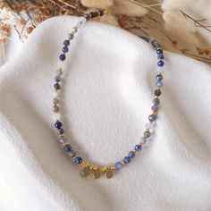 Explore our stunning boho-style beaded choker necklace, meticulously crafted with beautiful sodalite and aquamarine beads. This unique necklace features a harmonious blend of deep blues and calming aqua tones, perfect for adding a touch of elegance to any outfit. The adjustable design ensures a comfortable fit, making it ideal for both casual and special occasions. Every necklace is lovingly handmade in Australia, reflecting our passion for quality and creativity. Whether you're treating yoursel Sparkly Necklace, Semiprecious Stone Jewelry, Natural Boho, Boho Choker, Necklace For Her, Aquamarine Beads, Unique Necklace, Beaded Choker Necklace, Boho Stil