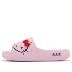 (WMNS) adidas x Hellow Kitty Adilette Ayoon Slides 'Pink' IH2680 Summer Pink Non-slip Sneakers, Pink Non-slip Sporty Slides, Pink Non-slip Slides, Pink Non-slip Flat Slides, Sporty Pink Non-slip Slides, Trendy Non-slip Pink Slides, Pink Flat Synthetic Slides, Pink Casual Slides With Round Toe, Casual Pink Non-slip Slides