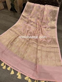 Soft baby pink and gold Banarsi dupatta on Chanderi silk by cotton. Luxury Raw Silk Dupatta For Ceremonial Occasions, Luxury Ceremonial Slub Silk Dupatta, Luxury Dola Silk Dupatta, Pink Self-design Unstitched Dupatta, Pink Salwar Kameez With Self Design For Celebration, Pink Self-design Saree For Eid, Pink Self-design Dupatta, Pink Handloom Tussar Silk Dupatta, Pink Slub Silk Dupatta With Self Design