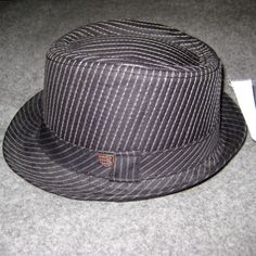 Goorin Bros "Pinotxo" Black Pinstripe Fedora Hat. I Purchased This Hat From Nordstrom In 2008 And Never Got Around To Wearing It. Item Comes From A Smoke-Free Home. 100% Polyester Made In China Adjustable Striped Fedora Hat, Casual Striped Cap, Classic Striped Adjustable Hat, Classic Adjustable Striped Hat, Casual Striped Short Brim Hat, Casual Striped Brimmed Hat, Small Hats, Goorin Bros, Fedora Hat