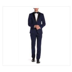 Original Penguin Men's Two Piece Tuxedo Set Navy Solid 46r/39w Nwt 2 Piece Suitjacket. Notched Lapel. Long Sleeves With Four Nonfunctional Buttons. Double Button Closure. Approx. 29 Length (Size 46r). Imported Pants. Zip Fly With Hook-And-Bar Closure. 2 Front Angled Pockets. Back Besom Pockets. Unhemmed For Easy. Designer Custom Fit Tuxedo, Groom Tuxedo With Pressed Crease, Groom's Tuxedo With Pressed Crease, Posh Party, Tuxedo Jacket, Original Penguin, Mens Suits, Blazer Suit, Penguins