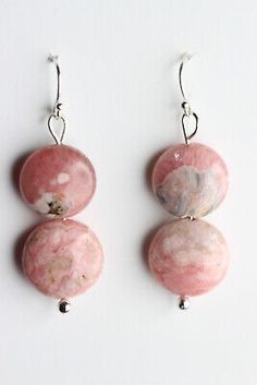 ad eBay - Pink Rhodochrosite 14mm Coin Shape natural Gemstone Earrings with. 925 Sterling Silver Hooks & Pins. Her jewelry is hand crafted, handmade, and sourced responsibly. We have over 90 gemstone selections. Rhodonite Necklace Handmade, Artisan Pink Drop Earrings, Rhodochrosite Crystal Necklace, Rhodochrositee Earrings, Rhodochrosite Necklace, Pink Rhodochrosite, Handcrafted Artisan Jewelry, 925 Sterling Silver Earrings, Gemstone Earrings