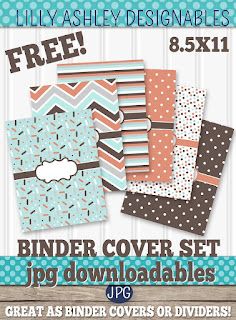 the binder cover set includes six different patterns, including blue and brown stripes with white dots