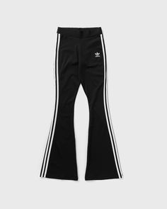 FLARED LEGGINGS Adidas Sporty Stretch Pants, Sporty Stretch Adidas Pants, High Stretch Spring Streetwear Bottoms, High Stretch Spring Bottoms For Streetwear, High Stretch Bottoms For Spring Streetwear, Sporty High-stretch Pants For Streetwear, Black Sporty Stretch Sweatpants, Black Stretch Sporty Sweatpants, Sporty Streetwear Pants With High Stretch