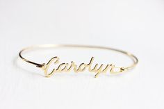 Vintage Name Bracelet - Carolyn Cutest Jewelry, Name Bracelet Gold, Gold Name Bracelet, Vintage Names, Gold Chain Choker, Hook Bracelet, Adorable Outfits, Logo Gallery, Bezel Set Diamond