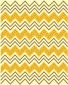 a yellow and brown pattern with triangles on the bottom, which is very similar to other patterns