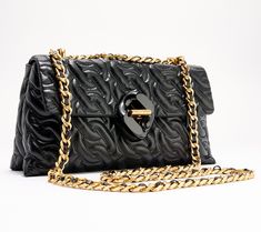 Elevate your everyday with this richly textured chain quilted leather crossbody, complete with a turnlock closure and sleek chain strap. From Rebecca Minkoff. Quilted Leather, Fashion Handbags, Chain Strap, Rebecca Minkoff, Leather Crossbody, Sleek, Chain, Leather