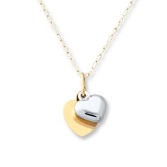 A three-dimensional 14K white gold heart is paired with a 14K yellow gold heart disc in this lovely children's necklace. The pendants hang from a 13-inch link chain that secures with a spring ring clasp. Childrens Necklace, Heart Disc, Teen Jewelry, Gold Stock, Jewelry Education, Jewelry Advice, Jared The Galleria Of Jewelry, Accessories Jewelry Necklace, Flower Girls