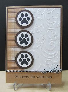 Handmade Sympathy Card Loss of Pet. Handmade Sympathy Cards, The Paper Studio, Print Stamp, Sorry For Your Loss, Circle Punch