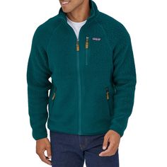 evo.com | Patagonia Jackets > Premium plush comfort, 100% recycled polyester fabric, body-hugging raglan sleeves, and three zippered pockets for hands and stuff. What more do you want that the Patagonia Retro Pile Fleece Jacket doesn't already offer? Regular Fit Neither slim nor oversized. Full-Zip Jacket with Zip-Through, Stand-Up Collar Body 8.7-oz Polartec | Patagonia Retro Pile Fleece Jacket 2022 - Large Green | Polyester Patagonia Midweight Fleece Jacket With Pockets, Patagonia Fleece Jacket With Pockets, Patagonia Green Long Sleeve Outerwear, Green Long Sleeve Patagonia Outerwear, Green Long Sleeve Outerwear By Patagonia, Patagonia Fleece Long Sleeve Outerwear, Patagonia Long Sleeve Fleece Outerwear, Patagonia Fleece Outerwear With Long Sleeves, Patagonia Retro Pile Fleece