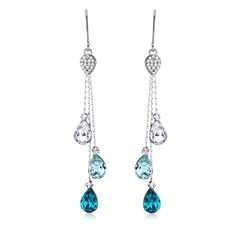 PRICES MAY VARY. Ocean blue crystal earrings for women with crystals that effortlessly turns a pared-back look into a statement-making outfit. Dazzling luxury blue crystal chandelier earrings that are unique and a finish that gives an orgasm. Sure to set your look apart from the rest, these exquisite ocean earrings sparkle for a wedding or an evening party. Stunning and breathtaking is what we call this collection. Are you ready to indulge and show them off from sunup to after sundown!!! Style: Faishon Ideas, Teal Accessories, Teal Jewelry, Blush Jewelry, Purple Drop Earrings, Homecoming Outfit, Blue Chandelier, Earrings With Crystals, Ocean Earrings