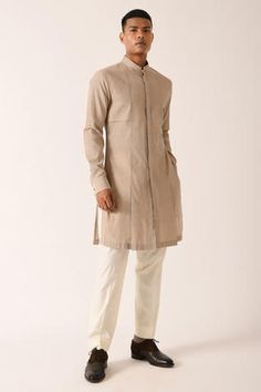 Shop for Dhruv Vaish Beige Handloom Cotton Kurta Set for Men Online at Aza Fashions Pajama Men, Cotton Kurta Set, Silk Kurta Set, Kurta Pajama Men, Kurta Set For Men, Kurta Men, Indian Men Fashion, Moon Rock, Silk Kurta