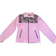 Stay Stylish And Comfortable During Any Outdoor Activity With This Wfs Burly Girl Track Jacket In Pink Camouflage. The Jacket Features A Hood And Full Zip Closure For Added Convenience, While The Long Sleeves Provide Warmth And Protection Against The Elements. The Jacket Is Made Of 100% Polyester Outer Shell Material And Lined With 100% Polyester, Making It Durable And Breathable For All-Day Wear. This Jacket Is Perfect For Any Juniors Who Want To Stay Active And Look Good Doing It. With Its Reg Pink Outerwear For Outdoor Activities In Fall, Pink Fall Outerwear For Outdoor Activities, Pink Outerwear For Fall Outdoor Activities, Pink Hooded Winter Jacket For Outdoor Activities, Pink Hooded Jacket For Outdoor Fall Activities, Pink Hooded Jacket For Fall Outdoor Activities, Pink Hooded Windbreaker For Winter, Pink Winter Outerwear For Outdoor Activities, Pink Hooded Jacket For Cold Weather In Fall