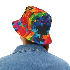 First, it protected fishermen from rain in the 1900s. Now, the personalized bucket hat is making its way to the very top of fashion picks for all ages. .: Material: 100% polyester.: Available in 2 sizes.: Sewn-in label.: Made in USA Small Large Circumference, in 22.01 24.02 Crown height, in 5.51 5.91 Brim length , in 2.17 2.17 Retro Black Adjustable Bucket Hat, Retro Adjustable Black Bucket Hat, Retro Black Brimmed Bucket Hat, Vintage Black Bucket Hat With Curved Brim, Vintage Black Wide Brim Bucket Hat, Crown Heights, Sew-in Labels, Large Black, Color Splash