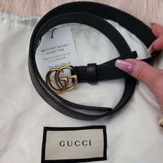 Good Quality. Leather Is In Great Shape. Never Worn By Me. Husband Purchased From The Realreal But Too Small For Me. Gucci Womens Belt, Gucci Neo Vintage Supreme Belt Bag, Gucci Elastic Belt, All Black Gucci Belt, Belt Gucci Women, Gucci Belt Fake, Plus Size Gucci Belt, Real And Fake Gucci Belt, Gucci Belt Size Comparison