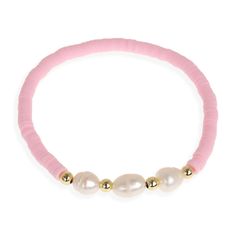 PRICES MAY VARY. Delicate clay beaded freshwater pearl bracelet, handmade dainty string of pink clay beads with three irregularly shaped freshwater pearls and tiny gold beads, simple style friendship stretch, suitable to show your charm in this summer. Stretch and elastic design, approximately 7 inches in circumference, more comfortable to wear, tiny minimalist heishi clay beads string, perfect for stacking, a stunning accessory to elevate your style. Bohemia clay pearl beaded bracelet, vitality Clay Bead Rings, Summer Beach Jewelry, Bracelet Summer, Beads Bracelets, Clay Bead, Freshwater Pearl Bracelet, Pink Clay, Bracelets Handmade Beaded, Bracelets For Women