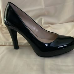 These Were Only Gently Worn Once So They Look Brand New. Great Shoes For Work Or Play! Size 5.5 M. Evening Leather Platform Court Shoes, Black Heels With 4-inch Heel And Round Toe, Court Shoes With 4-inch Heel For Night Out, Black Patent Leather Closed Toe Heels, Black Round Toe Heels For Office, Evening Court Shoes With Round Toe And Medium Width, Black Platform Court Shoes For Office, Elegant Platform Court Shoes Medium Width, Black Patent Leather Court Shoes For Formal Occasions