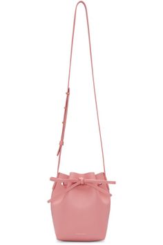 Мансур Гавриэль - Розовая кожа Mini Mini сумка ковша Evening Satchel Bag With Dust Bag Included, Evening Satchel With Dust Bag Included, Evening Bucket Bag With Detachable Handle, Pink Crossbody Bucket Bag With Top Carry Handle, Detachable Handle Pouch Shoulder Bag For Shopping, Chic Pink Satchel With Paper Bag Included, Bucket Bags With Adjustable Strap For Shopping, Trendy Evening Bucket Bag, Chic Bucket Satchel For Shopping