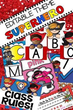 super hero alphabet and number matching game for kids to practice letter recognition with their own name