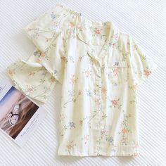 The ones who love the floral print on their night suits are going to buy this 2 Piece Short Sleeve Pajama Set first. It comes with a half-sleeved night suit which some with a full-length bottom. This adorable set is perfect for you to snuggle up, look cute, and have a sound sleep. It is cozy and soft to touch! This 2 piece pajama set is all you need to help relax at home. They are soft and easy to touch which projects versatility and effortless grace in every step you take. Made to make you feel Cheap Cotton Sets For Pajama Party, Cheap Floral Print Sleepwear For Pajama Party, Luxury Trendy Short Bottoms, Cheap Printed Short Sleeve Sleepwear, Cheap Playful Short Sleeve Sleepwear, Cheap Short Sleeve Sleep Sets, Affordable Short Sleeve Sleep Sets, Lounging Outfit, Comfy Sets