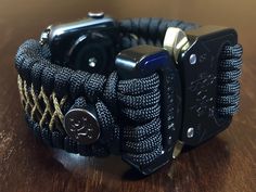 Apple Watch Paracord Band SERIES 1 2 3 4 & 5 550 Paracord | Etsy Adjustable Black Watch Bands With Custom Hardware, Custom Black Watch Bands For Outdoor, Custom Black Outdoor Watch Bands, Black Paracord Bracelet Strap Watch Band, Customizable Watch Bands, Durable Custom Watch Accessories For Everyday Use, Adjustable Black Watch Bands For Customization, Black Watch Bands With Bracelet Strap For Customization, Customizable Custom Watch Accessories For Everyday Use