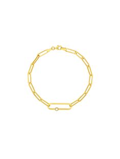 Metal: 14K Yellow Gold Paper Clip Bracelet, Chain Design, Paper Clip, Jewelry Collection, Yellow Gold, Bracelet, Chain, Yellow, Gold