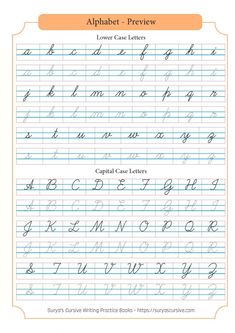 the uppercase and lowercase letters are shown in this handwritten alphabet practice sheet