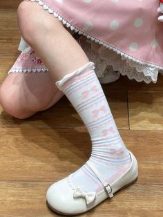 This price is for a pair of socks only, others are not included. Hat Aesthetic, Food Clothes, Y2k Outfits, Cute Socks, Calf Socks, Gyaru, Cuteness Overload, Cute Shoes, Pink Blue