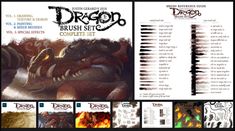 FREE - Complete Dragon Brush Set for Photoshop.. | Бесплатные кисти для Procreate и Photoshop | VK Procreate Downloads, Brush Texture, Illustrator Brushes, Free Stamps, Procreate Lettering, Procreate Brushes