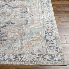 Surya Kemer 30887 Vintage Blue Area Rugs | Rugs Direct Heriz Rugs, Updated Traditional, Washable Area Rug, Surya Rugs, Rug Direct, Month Colors, Brick Red, Washable Area Rugs, Blue Ivory